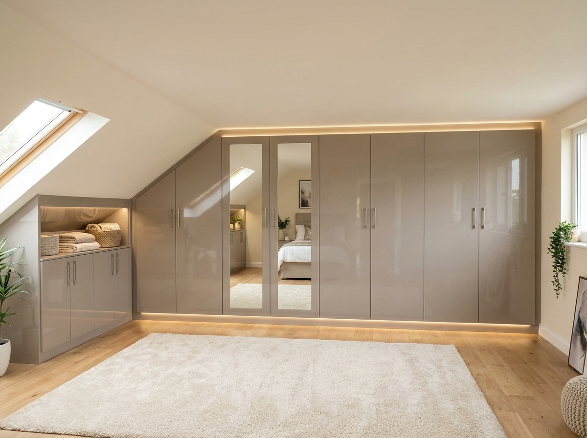 Loft bedroom conversion with fitted wardrobes East London